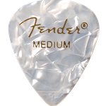 Fender 1980351805 Premium Celluloid 351 Shape Guitar Picks - Medium - White Moto - 12-Pack