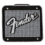 9122421107 Fender™ Amp Logo Patch - Black and Chrome
