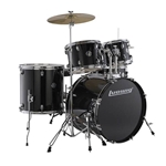 Ludwig LC19011 Accent Fuse 5-Piece Complete Drum Set, Black Sparkle