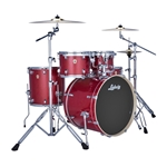 Ludwig LE5220C2P101 Evolution 5-Piece Complete Drum Set w/ Hardware, 22" Bass Drum, Crimson Sparkle w/ Paiste101 Cymbals
