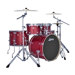 Ludwig LE6220C2P101 Evolution 6-Piece Complete Drum Set w/ Hardware, Crimson Sparkle w/ Paiste101 Cymbals