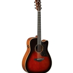 Yamaha A3MTBS Acoustic Electric Dreadnought Guitar, Tobacco Brown Sunburst w/Hard Bag