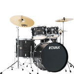 TAMA IE52CBOW Imperialstar Complete 5-piece Drum Set with Snare Drum and Meinl Cymbals - Black Oak Wrap