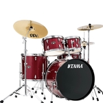 TAMA IE52CCPM Imperialstar 5-piece Complete Drum Set with Snare Drum and Meinl Cymbals - Candy Apple Mist