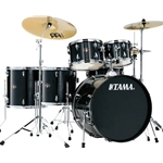 TAMA IE62CHBK Imperialstar 6-piece Complete Drum Set with Snare Drum and Meinl Cymbals - Hairline Black