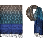 AM Gifts  56465 Pashmina Scarf Blue G Clef