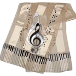 AM Gifts  56425 Keyboard/Notes Beige Scarf