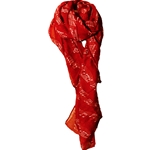 AM Gifts  56468E Red Music Staff Scarf