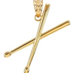 AM Gifts  MUNK2 Drumsticks Necklace-Gold Finish