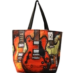 AM Gifts  MUBA11 Large Canvas Tote w/ Zipper-Guitars