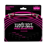 Ernie Ball P06387 Flat Ribbon Patch Cables Pedalboard Multi-Pack - White