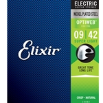 19002 Elixir® Strings Electric Guitar Strings with OPTIWEB® Coating, Super Light (.009-.042)