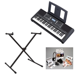 NW Music PSRE373PKG 61-Key Portable Keyboard with X-Stand, Bench & Survival Kit