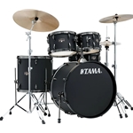 TAMA IE52CBBOB Imperialstar Complete 5-piece Drum Set with Snare Drum and Meinl Cymbals - Black On Black