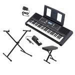 NW Music PSRE373ADPKGDLX 61-Key Portable Keyboard with Deluxe Pedal, X-Stand and Bench - SAVE $40 to 1/2/24!
