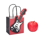 NW Music 14104604 Guitar-Shaped Gift Bag - Red/White/Black