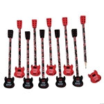 NW Music 13819214 Guitar Pencils with Erasers - Red or Black (Single)
