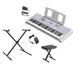 NW Music YPT370ADPKG 61-Key Portable Keyboard with Sustain Pedal, X-Stand and Bench - $40 MARKDOWN!