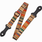 Levy's Leathers MX23ALL-001 Multi Color Stripes Cork Ukulele Strap