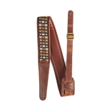 Martin 18A0189 Retro Jacquard Leather Guitar / Bass Strap, Brown Yellow Festival