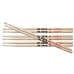 Vic-Firth P7A.3-7A.1 American Classic 7A Drum Sticks Value Pack - Buy 3 Get 1 Free