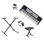 NW Music YPT270PKG 61-Key Portable Keyboard with Sustain Pedal, X-Stand & Bench