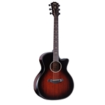 Taylor  324CE-BE NEXT GENERATION Builder's Edition Acoustic-Electric Guitar, Mah/Mah Shaded Edgeburst, w/ Deluxe Hardshell Case
