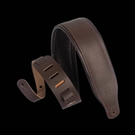 Levy's Leathers M26PD-DBR_DBR 3" Top Grain Leather Guitar Strap w/Foam Padding - Dark Brown