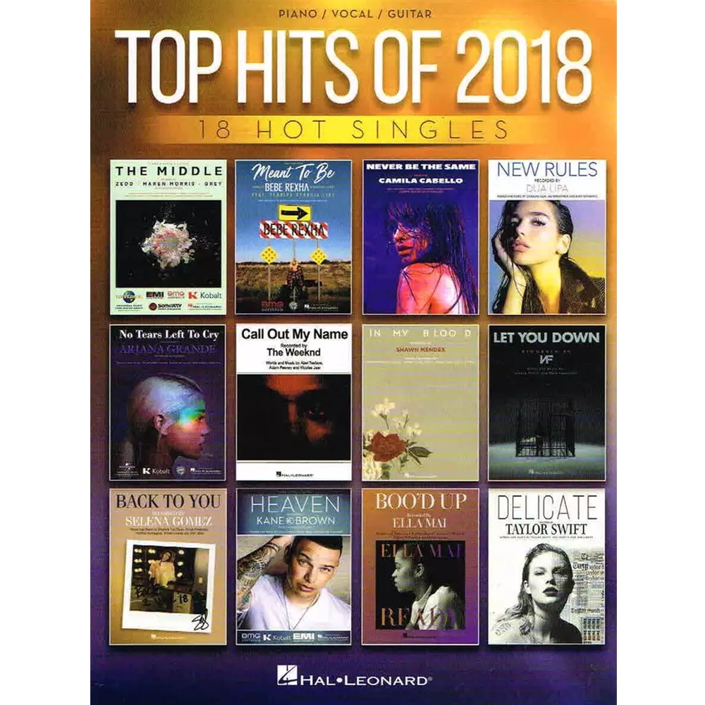 Top Hits of 2018 Piano/Vocal/Guitar