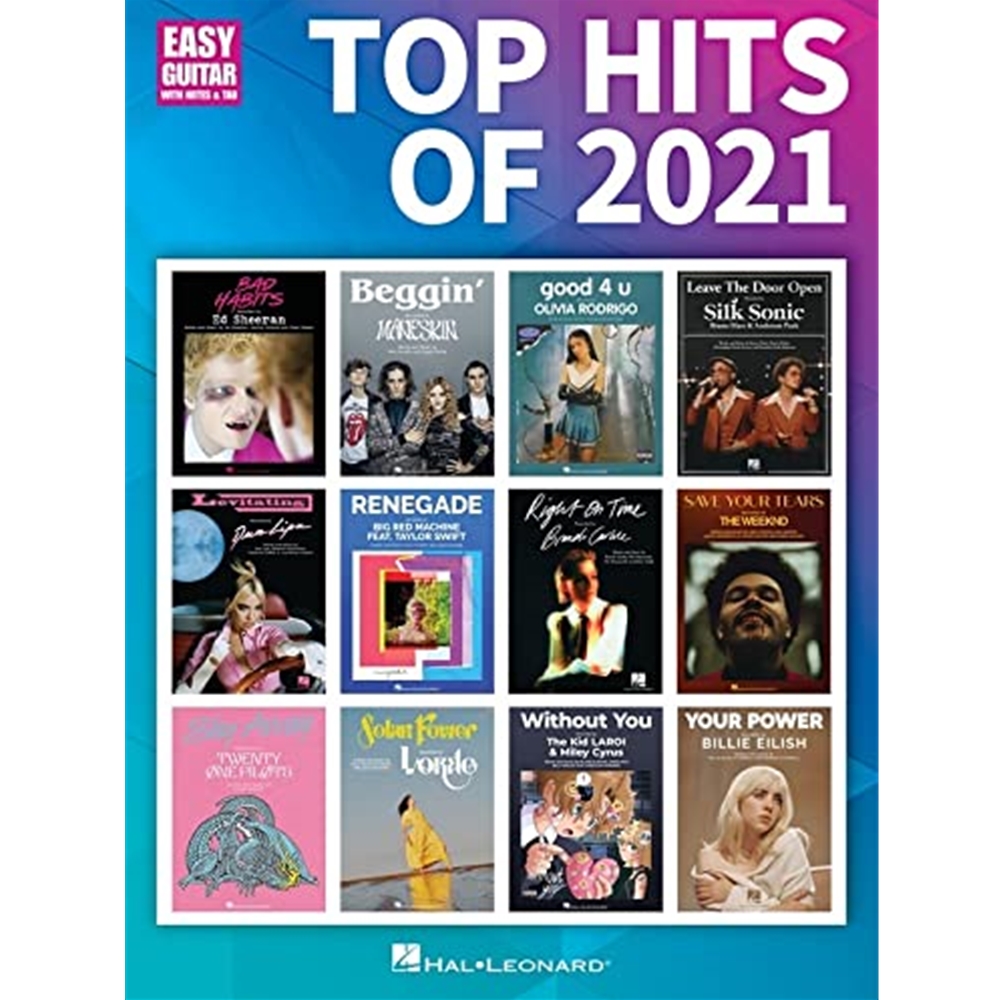 TOP HITS OF 2021 for Easy Guitar with Notes & Tab