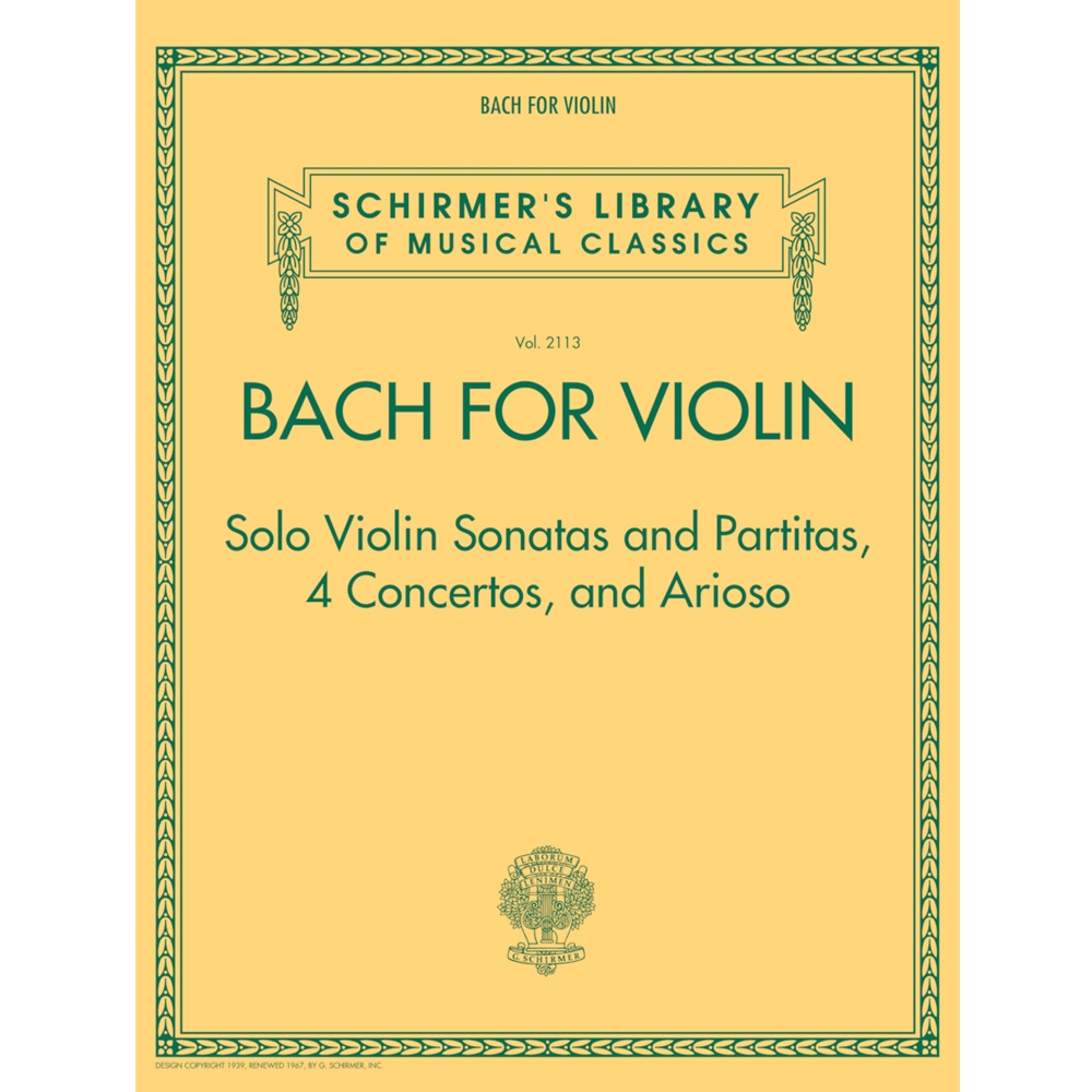 Bach For Violin - Sonatas and Partitas, 4 Concertos, and Arioso Score and
