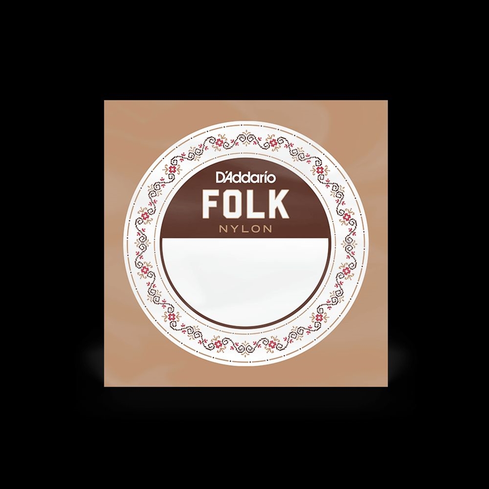 D'Addario BEB028 Folk Nylon Guitar Single String, Black Nylon, Ball  End, .028