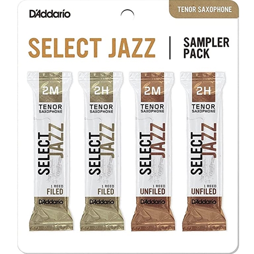 D'Addario DSJ-K2M Jazz Tenor Sax Reed Sampler Pack, 2M/2H