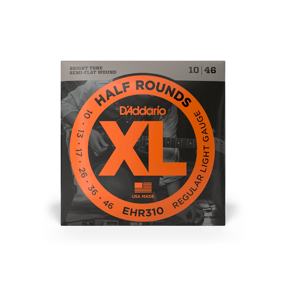 D'Addario EHR310 Half Round Electric Guitar String, Regular Light, 10-46