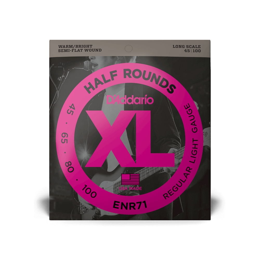 D'Addario ENR71 Half Round Bass Guitar String, Regular Light, 45-100, Long Scale