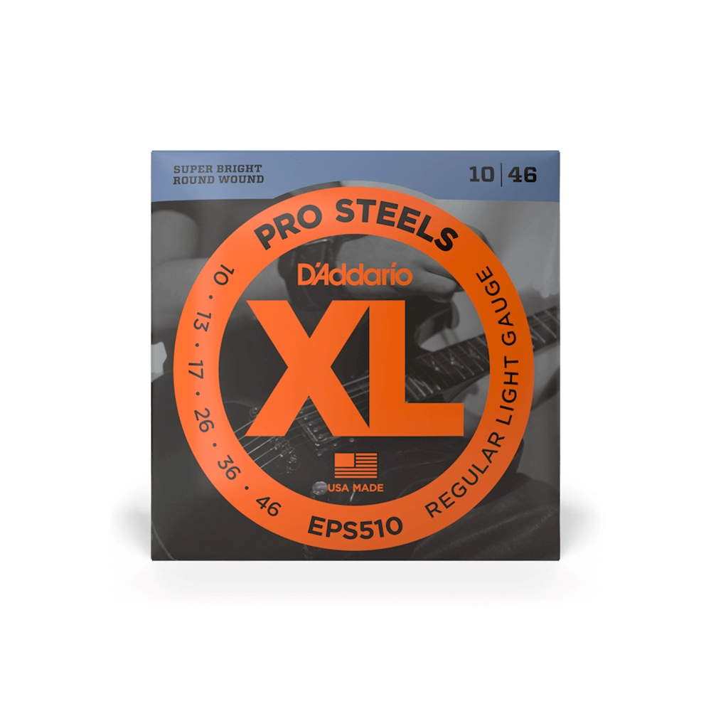 D'Addario EPS510 Round Wound Regular Light Electric Guitar String Set, 10-46