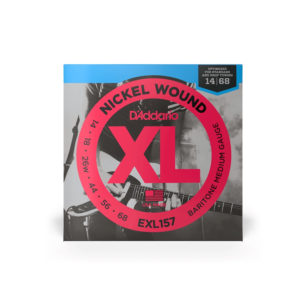 D'Addario EXL157 Baritone XL Nickel Electric Guitar Strings, 14-68 Medium