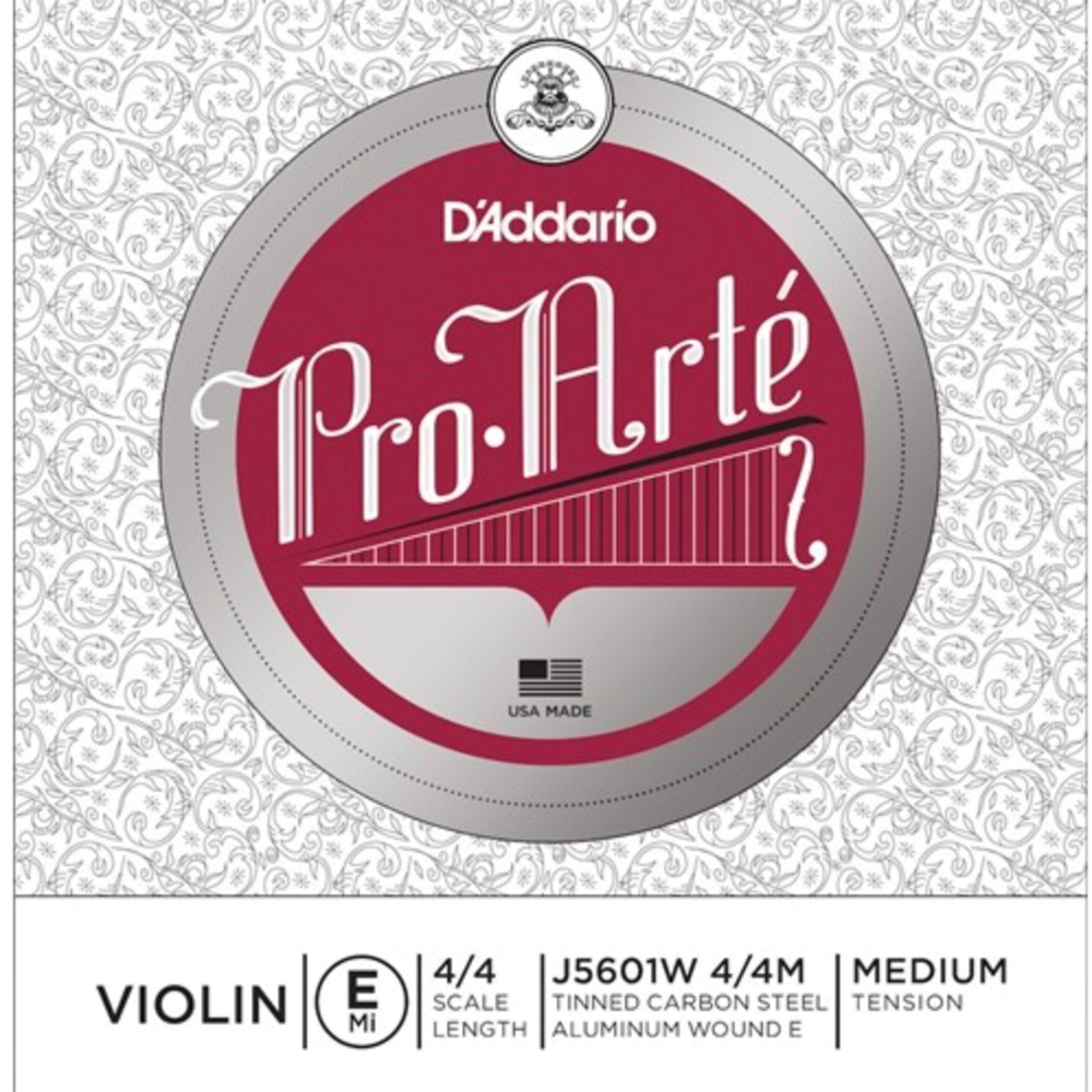 Pro Arte J5601W44M Violin Single Aluminum Wound E String, 4/4 Scale, Medium Tension