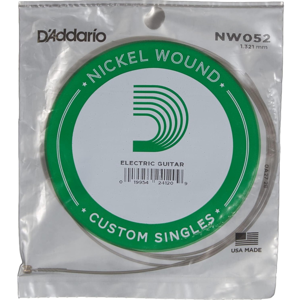 D'Addario   NW052 Nickel Wound Electric Guitar Single String, .052