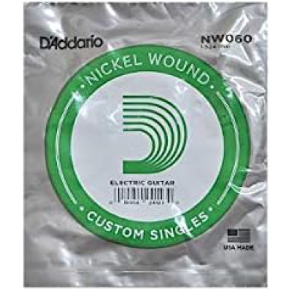 D'Addario NW060 Nickel Wound Electric Guitar Single String, .060