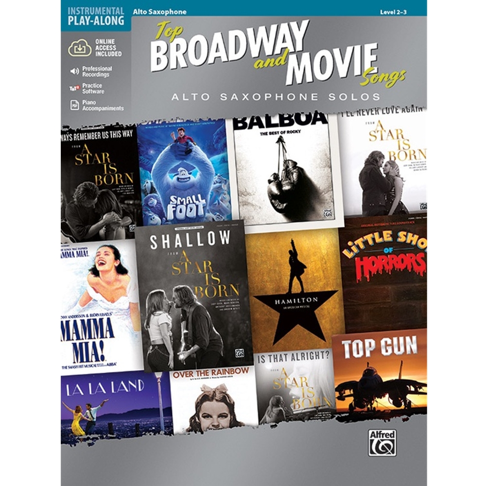 Top Broadway and Movie Alto Saxophone Book & Online Audio/Software/PDF