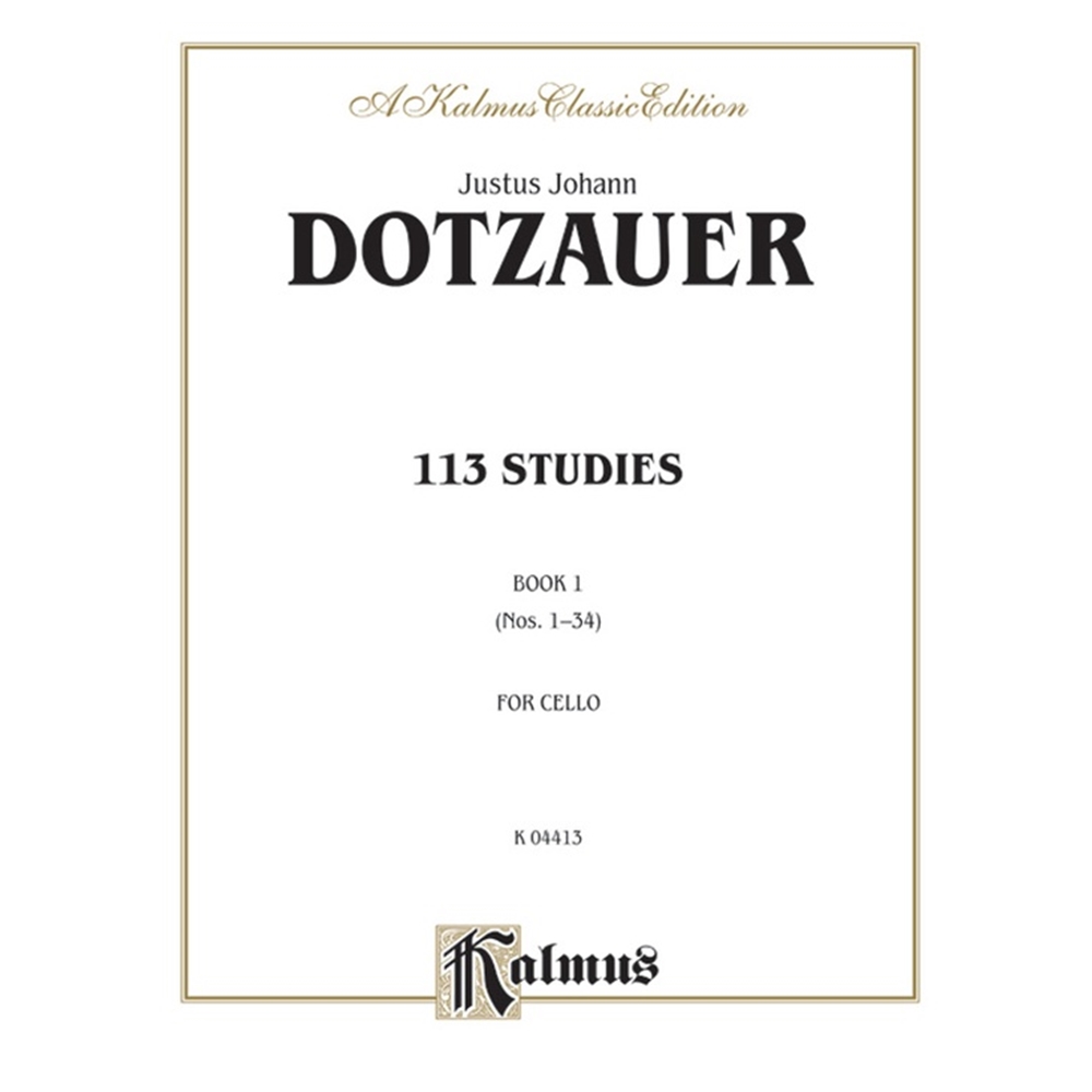 113 Studies, Volume I (Nos. 1--34) [Cello] Book