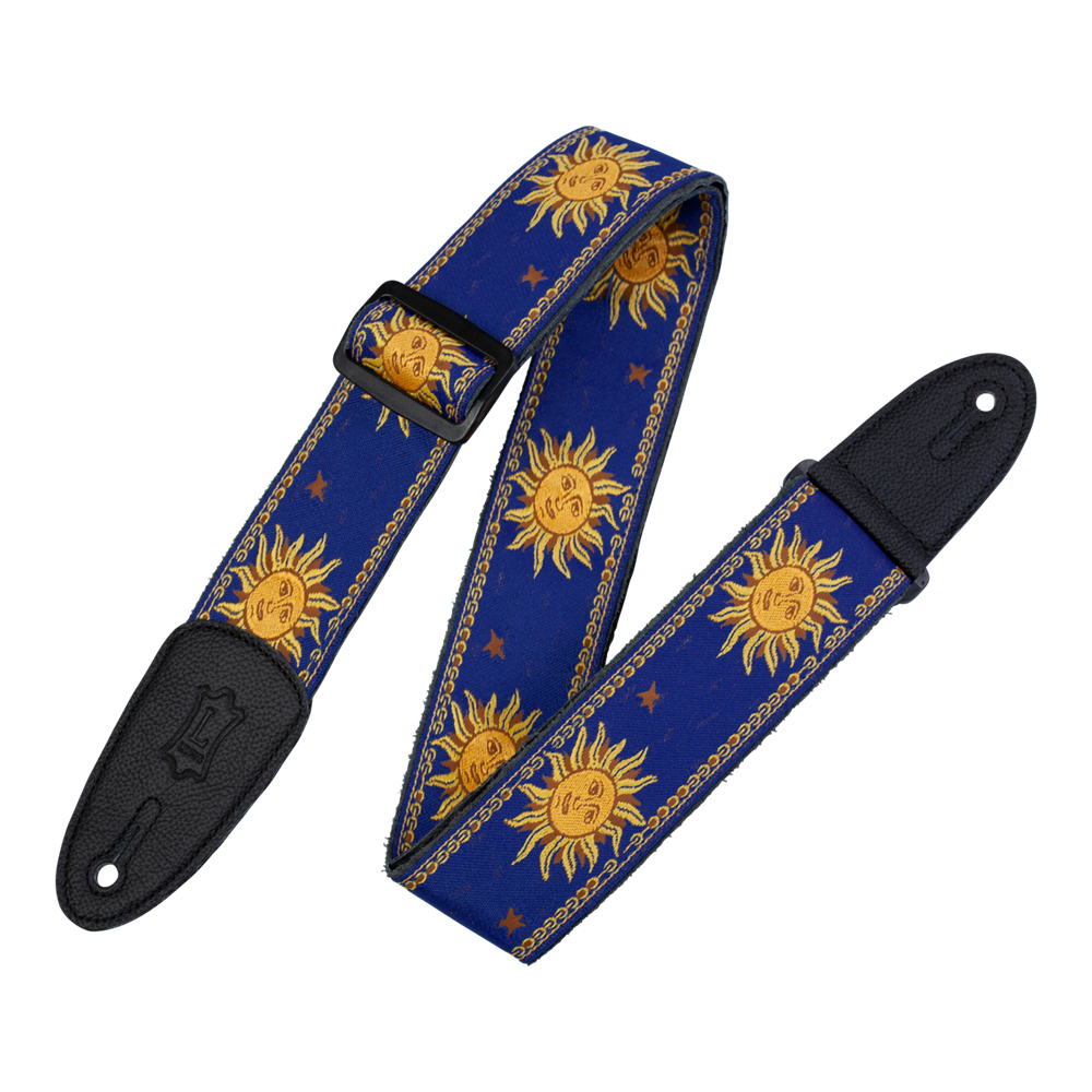 Levy's Leathers MPJG-SUN-BLU 2" Sun Motif Guitar / Bass Strap, Blue