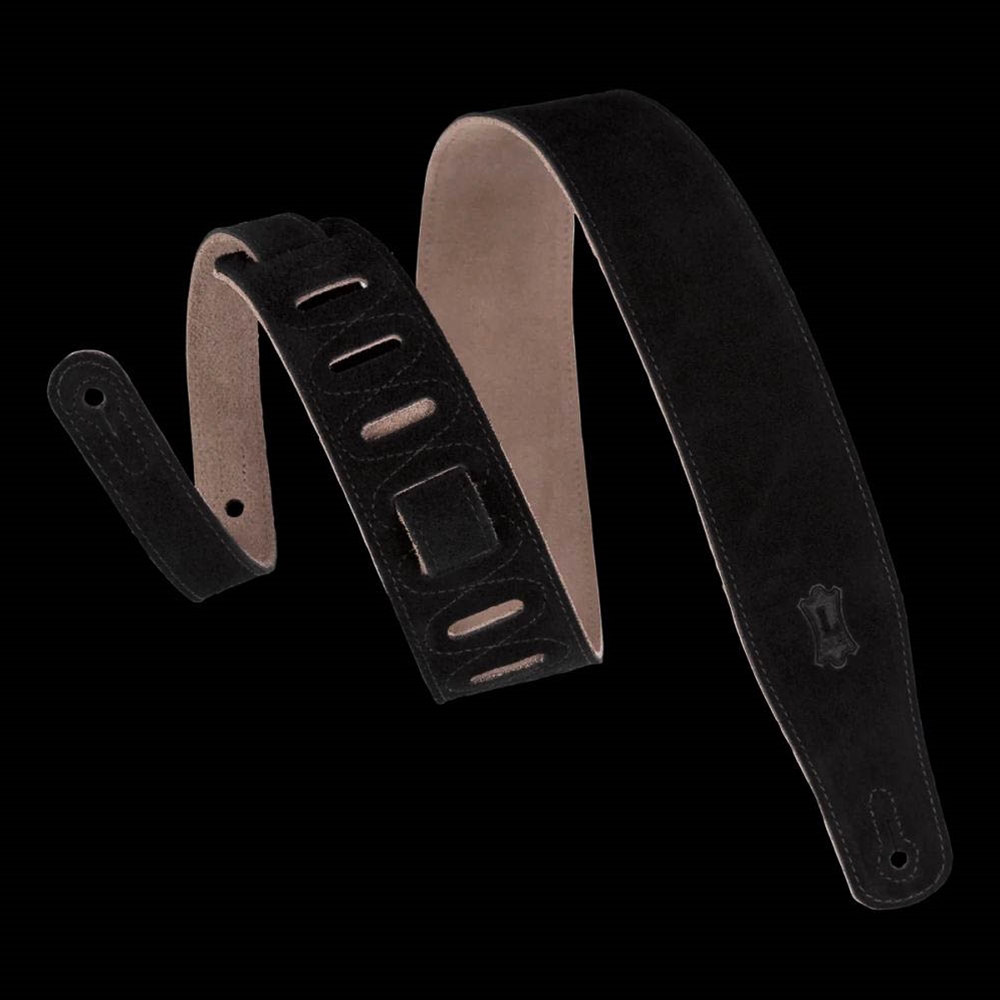 Levy's Leathers MS26-BLK 2 1/2" Simply Suede Guitar Strap, Black