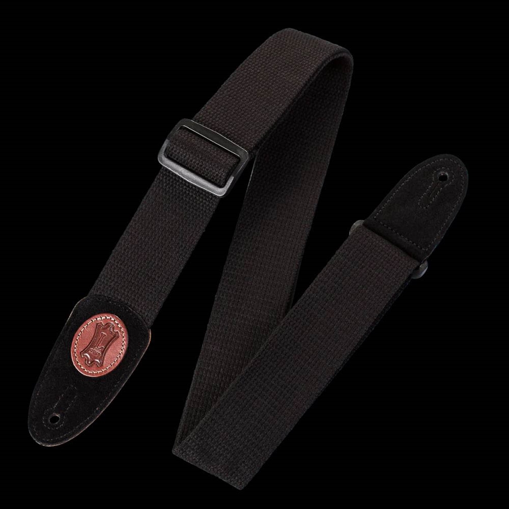 Levy's Leathers MSSC8-BLK 2" Signature Black Cotton Guitar Strap, Black