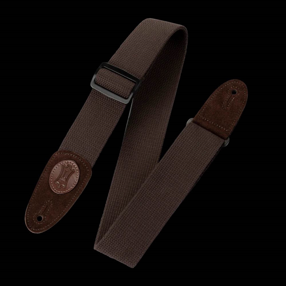 Levy's Leathers MSSC8-BRN 2" Signature Black Cotton Guitar Strap, Brown