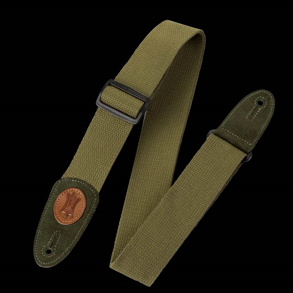 Levy's Leathers MSSC8-GRN 2" Signature Black Cotton Guitar Strap, Green