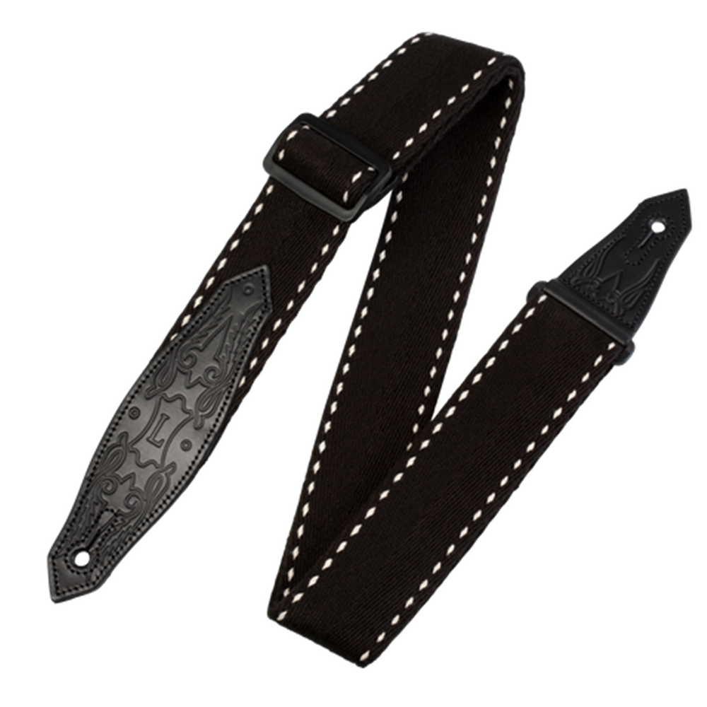 Levy's Leathers MSSC80-BLK Cowboy Cotton Guitar / Bass Strap, Black