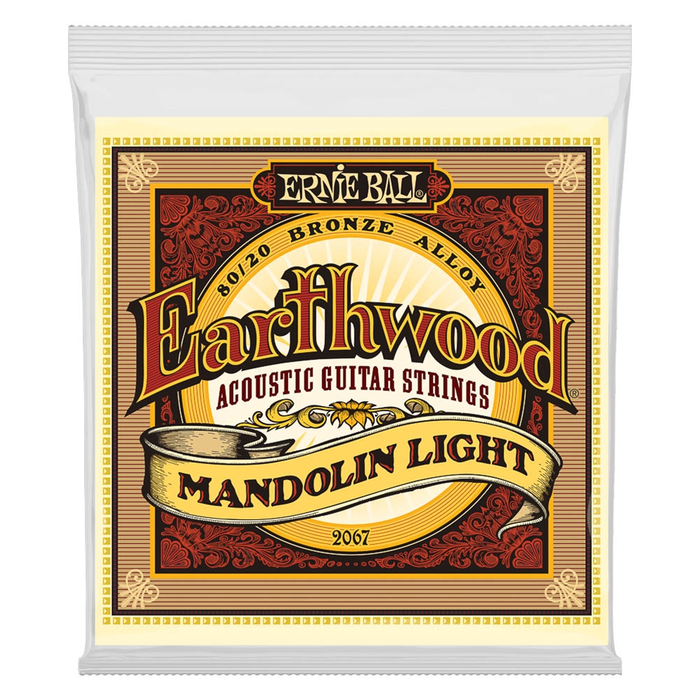 Ernie Ball 2067 Earthwood Mandolin Light Loop End 80/20 Bronze Strings 9-34 Gauge