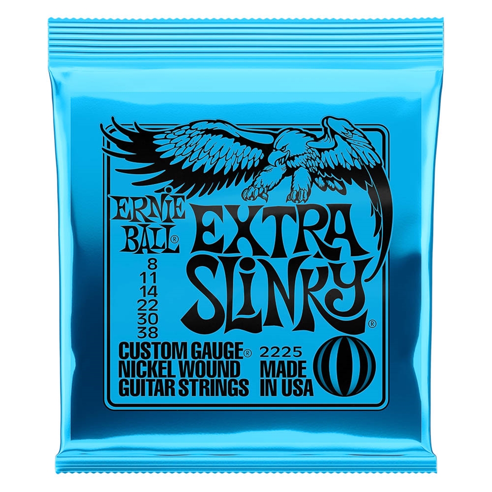 Ernie Ball 2225 Extra Slinky Nickel Wound Electric Guitar Strings 8-38